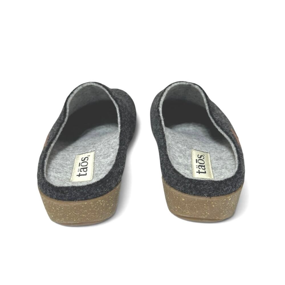 Taos Women’s Woolness Slip On Clog 9-9.5 Black Wool Upper Faux Fur Insole - Picture 6 of 12